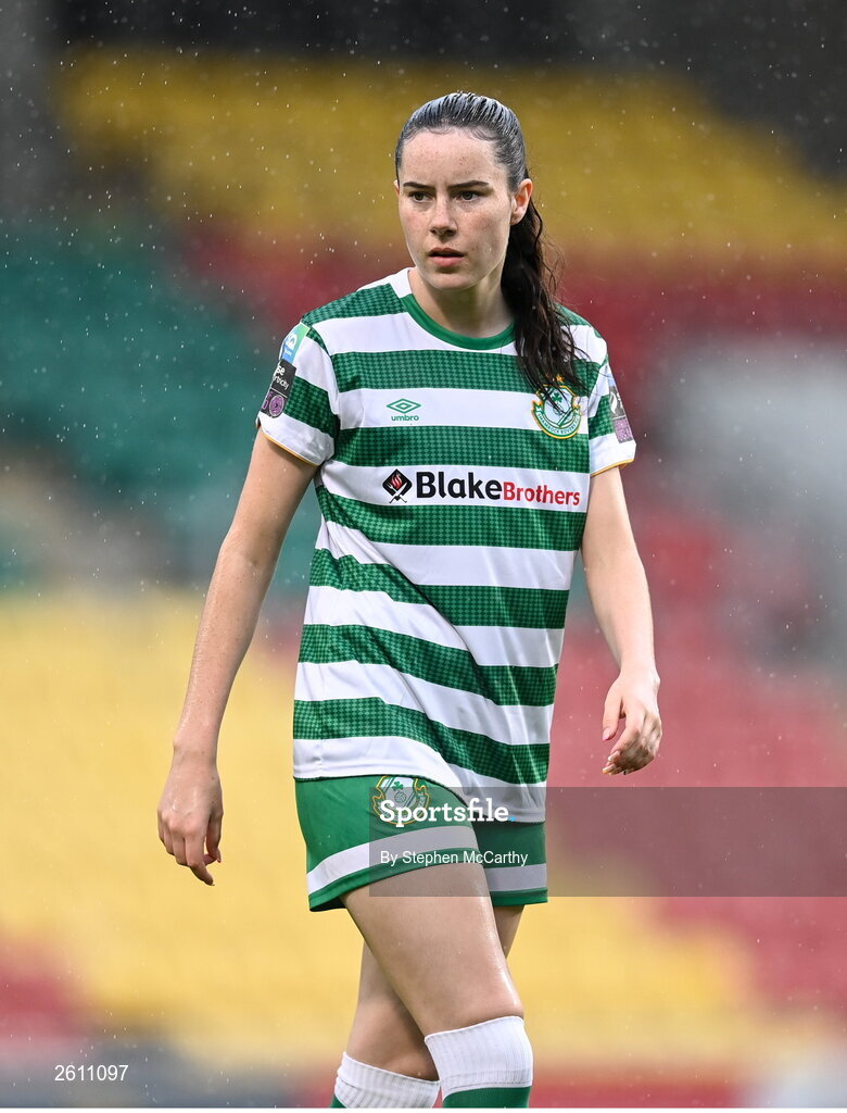 26 August 2023; Aoife Kelly of Shamrock Rovers during the Sports Direct Women’s FAI Cup first round match between Shamrock Rovers and Killester Donnycarney at Tallaght Stadium in Dublin. Photo by Stephen McCarthy/Sportsfile