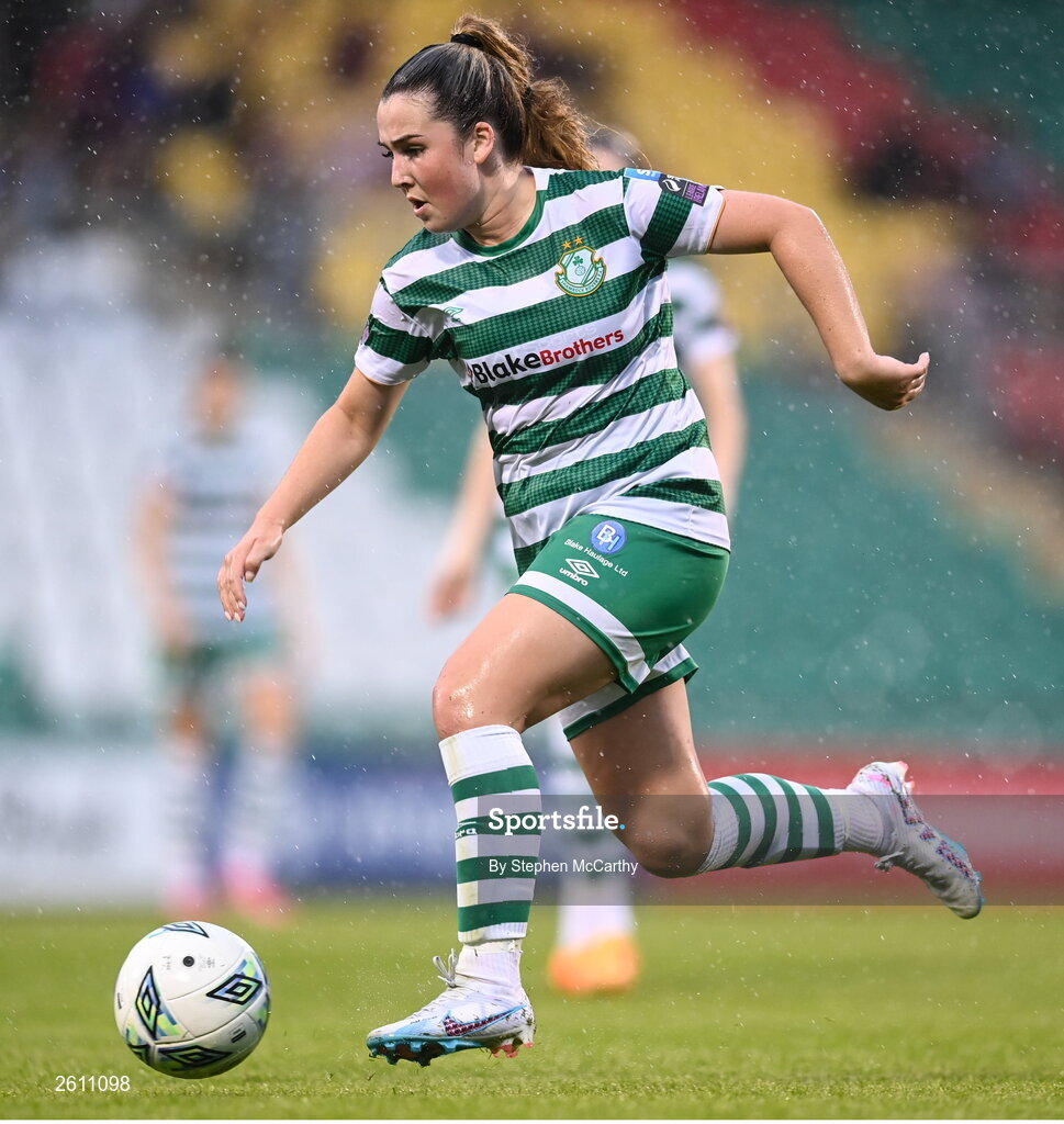 26 August 2023; Lia O'Leary of Shamrock Rovers during the Sports Direct Women’s FAI Cup first round match between Shamrock Rovers and Killester Donnycarney at Tallaght Stadium in Dublin. Photo by Stephen McCarthy/Sportsfile