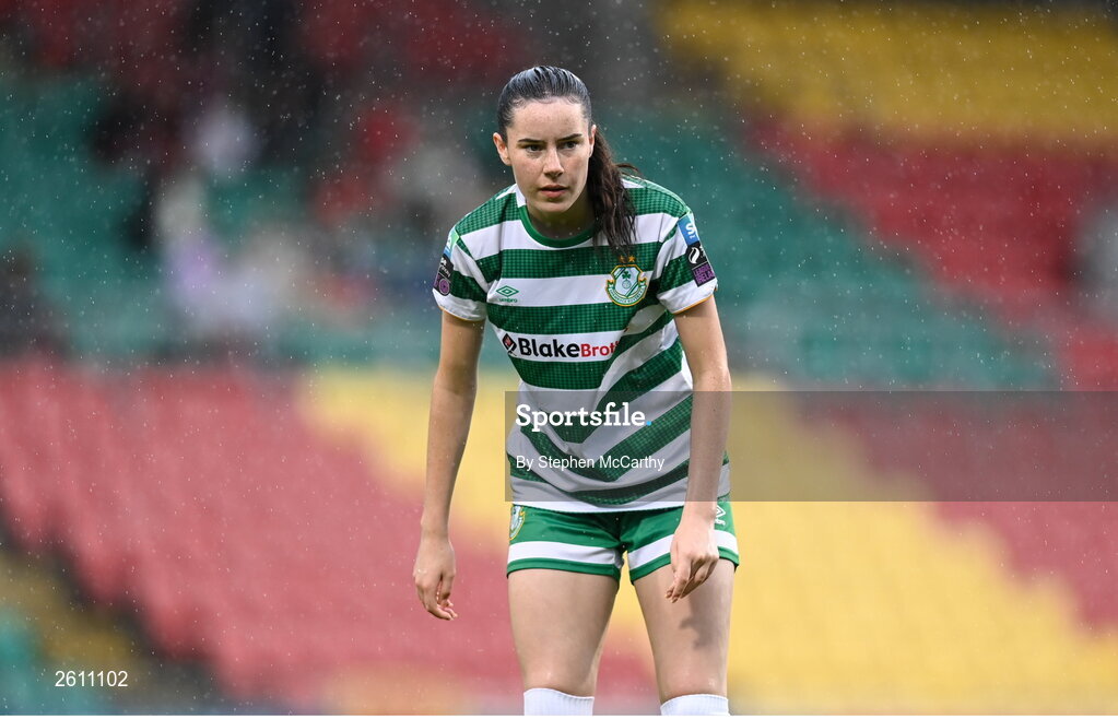 26 August 2023; Aoife Kelly of Shamrock Rovers during the Sports Direct Women’s FAI Cup first round match between Shamrock Rovers and Killester Donnycarney at Tallaght Stadium in Dublin. Photo by Stephen McCarthy/Sportsfile
