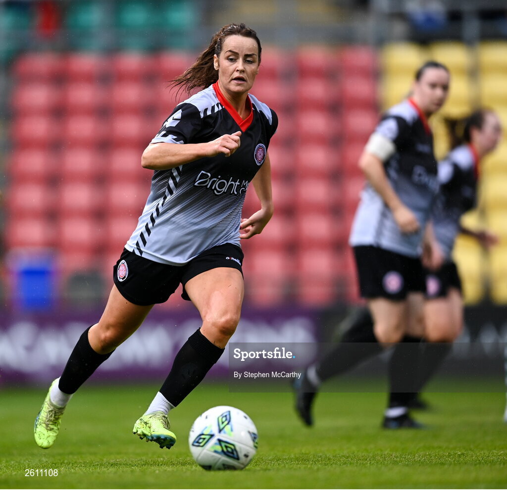 26 August 2023; Shauna Peare of Killester Donnycarney FC during the Sports Direct Women’s FAI Cup first round match between Shamrock Rovers and Killester Donnycarney at Tallaght Stadium in Dublin. Photo by Stephen McCarthy/Sportsfile