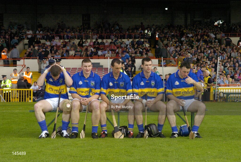 26 June 2004; Members of the Tipperary team prepare for the team photograph. Guinness Senior Hurling Championship Qualifier, Round 1, Limerick v Tipperary, Gaelic Grounds, Limerick. Picture credit; Pat Murphy / SPORTSFILE