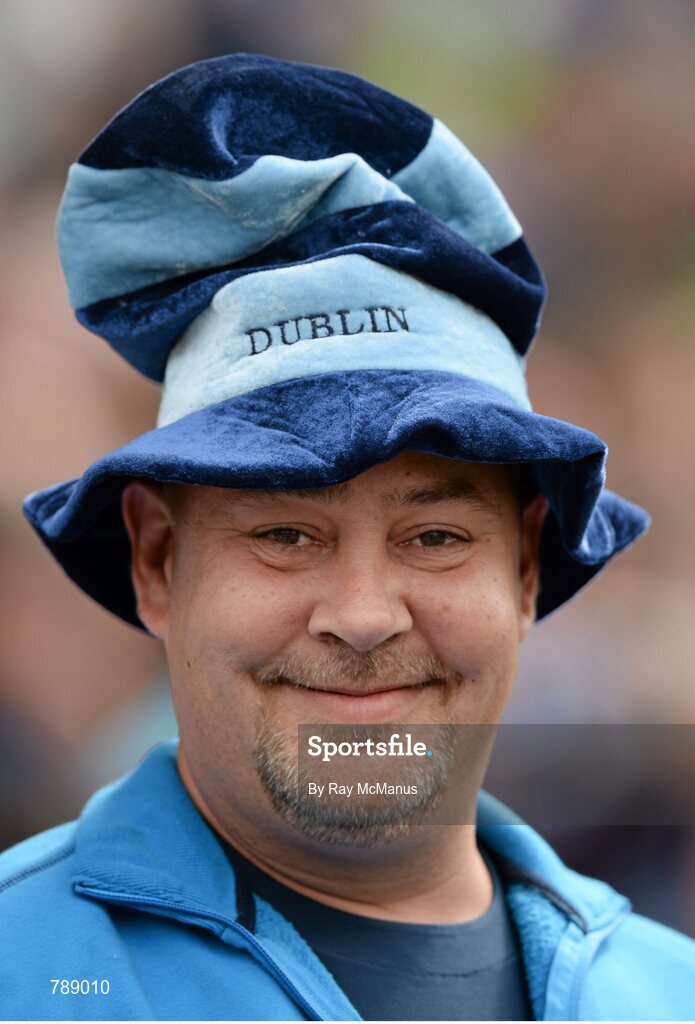 1 September 2013; Dublin supporter Declan Healy, from Lucan, Co. Dublin, in the Cusack Stand before the game. GAA Football All-Ireland Senior Championship, Semi-Final, Dublin v Kerry, Croke Park, Dublin. Picture credit: Ray McManus / SPORTSFILE
