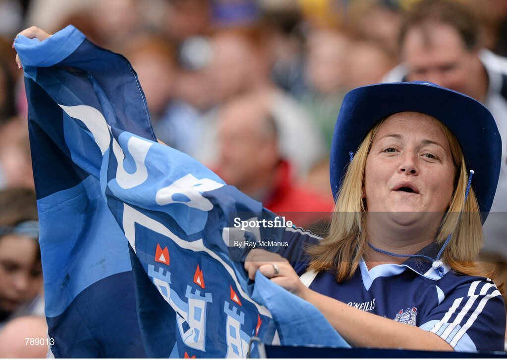 1 September 2013; A Dublin supporter in the Davin Stand before the game. GAA Football All-Ireland Senior Championship, Semi-Final, Dublin v Kerry, Croke Park, Dublin. Picture credit: Ray McManus / SPORTSFILE