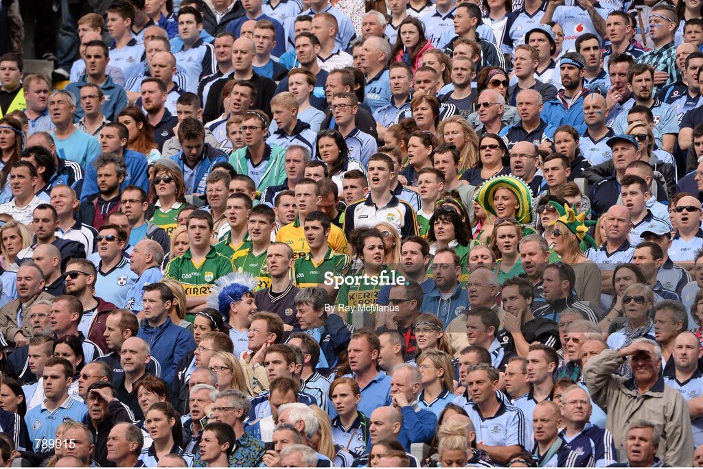 1 September 2013; A group of Kerry supporters on Hill 16 before the game. GAA Football All-Ireland Senior Championship, Semi-Final, Dublin v Kerry, Croke Park, Dublin. Picture credit: Ray McManus / SPORTSFILE