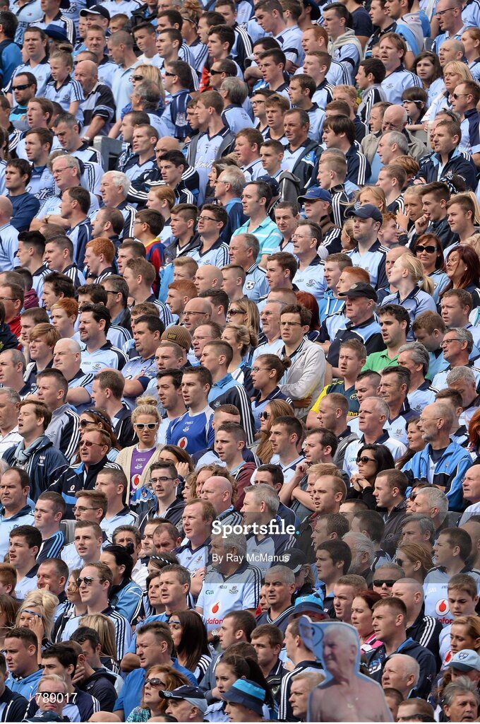 1 September 2013; Dublin supporters on Hill 16 before the game. GAA Football All-Ireland Senior Championship, Semi-Final, Dublin v Kerry, Croke Park, Dublin. Picture credit: Ray McManus / SPORTSFILE