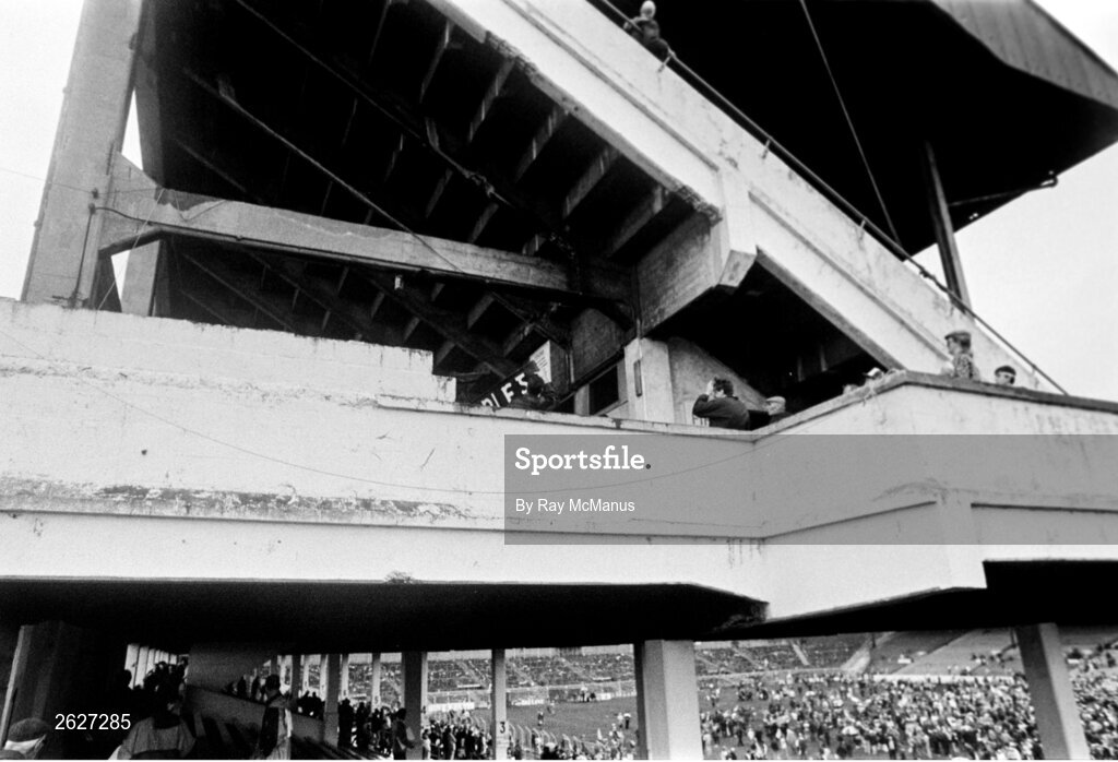 19 September 1993; A general view of the Cusack stand after it's last match before demolition to make way for a new Cusack stand, as part of phase one of the redevelopment of the stadium, after the All-Ireland Senior Football Championship Final match between Derry and Cork at Croke Park in Dublin. Photo by Ray McManus/Sportsfile