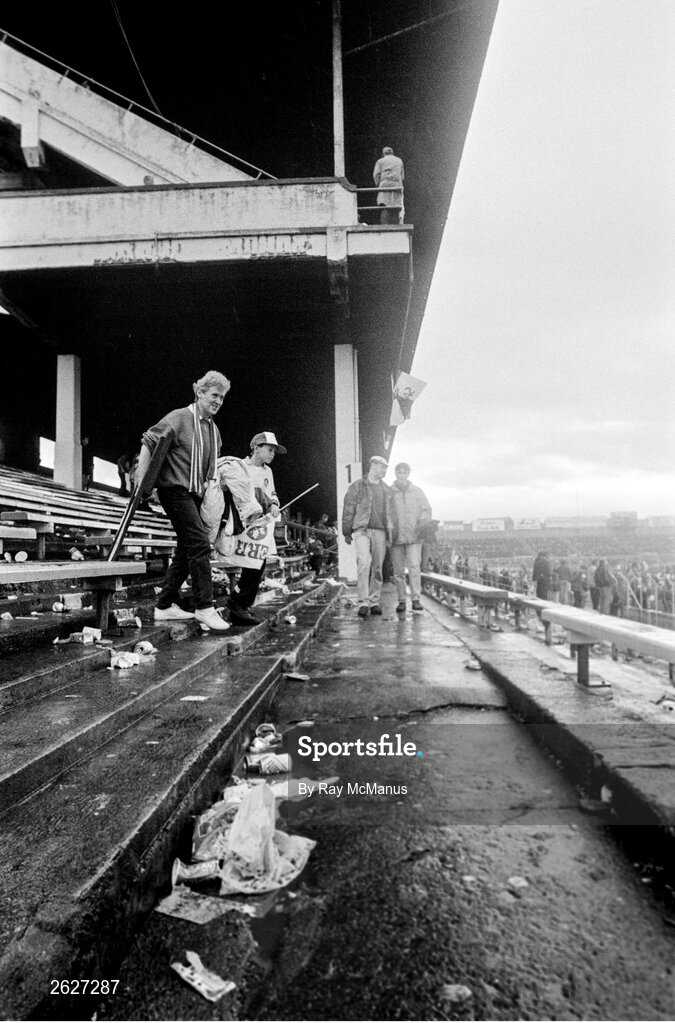 19 September 1993; A general view of the Cusack stand after it's last match before demolition to make way for a new Cusack stand, as part of phase one of the redevelopment of the stadium, after the All-Ireland Senior Football Championship Final match between Derry and Cork at Croke Park in Dublin. Photo by Ray McManus/Sportsfile