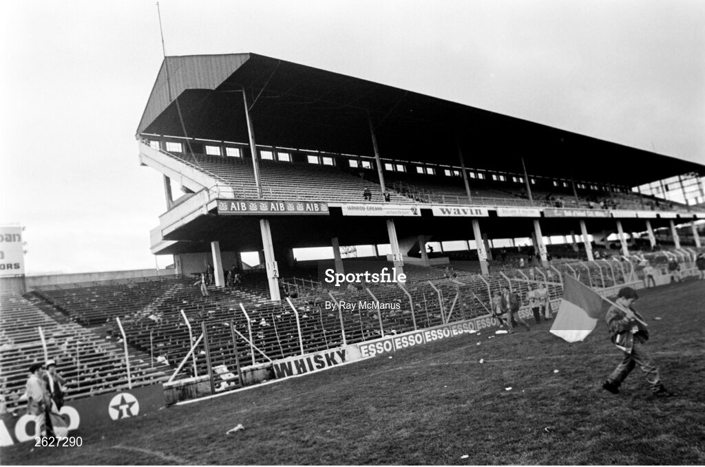 19 September 1993; A general view of the Cusack stand after it's last match before demolition to make way for a new Cusack stand, as part of phase one of the redevelopment of the stadium, after the All-Ireland Senior Football Championship Final match between Derry and Cork at Croke Park in Dublin. Photo by Ray McManus/Sportsfile