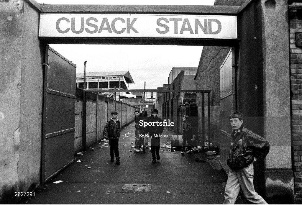 19 September 1993; A general view of the entrance to the Cusack stand after it's last match before demolition to make way for a new Cusack stand, as part of phase one of the redevelopment of the stadium, after the All-Ireland Senior Football Championship Final match between Derry and Cork at Croke Park in Dublin. Photo by Ray McManus/Sportsfile