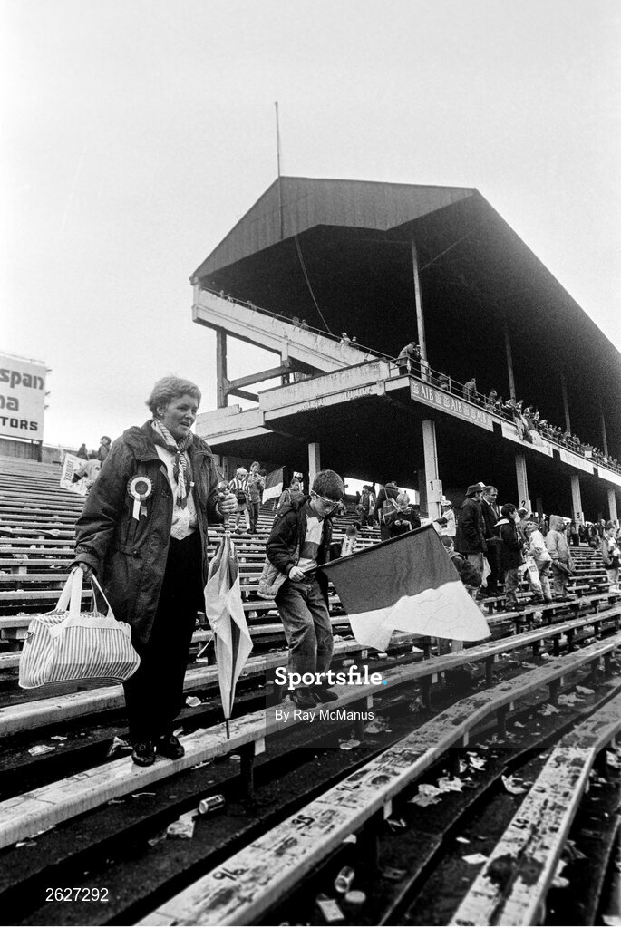19 September 1993; A general view of the Cusack stand after it's last match before demolition to make way for a new Cusack stand, as part of phase one of the redevelopment of the stadium, after the All-Ireland Senior Football Championship Final match between Derry and Cork at Croke Park in Dublin. Photo by Ray McManus/Sportsfile