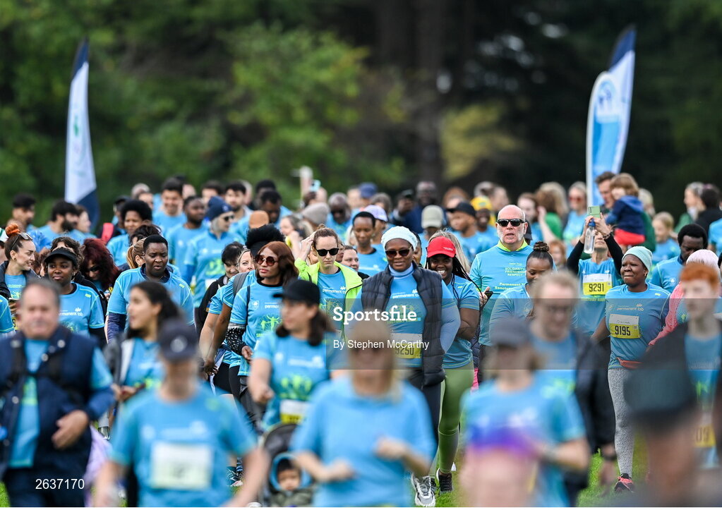 1 October 2023; Participants during the Permanent TSB Sanctuary Run 2023 at the Cross Country track of the Sport Ireland Campus in Dublin. The Permanent TSB Sanctuary Run on the Sport Ireland campus attracted nearly 1,000 participants including refugees from Direct Provision centres across Ireland, Ukrainian people in Dublin, locals and Irish Olympians. The event, to celebrate diversity and interculturalism in Ireland today, was run by the Sanctuary Runners’ organisation and supported by the Olympic Federation of Ireland and Athletics Ireland. Photo by Stephen McCarthy/Sportsfile