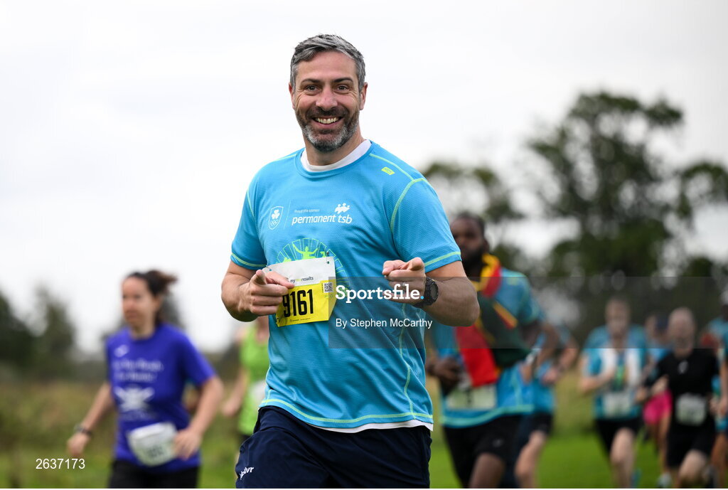 1 October 2023; Olympic silver medallist Kenny Egan during the Permanent TSB Sanctuary Run 2023 at the Cross Country track of the Sport Ireland Campus in Dublin. The Permanent TSB Sanctuary Run on the Sport Ireland campus attracted nearly 1,000 participants including refugees from Direct Provision centres across Ireland, Ukrainian people in Dublin, locals and Irish Olympians. The event, to celebrate diversity and interculturalism in Ireland today, was run by the Sanctuary Runners’ organisation and supported by the Olympic Federation of Ireland and Athletics Ireland. Photo by Stephen McCarthy/Sportsfile