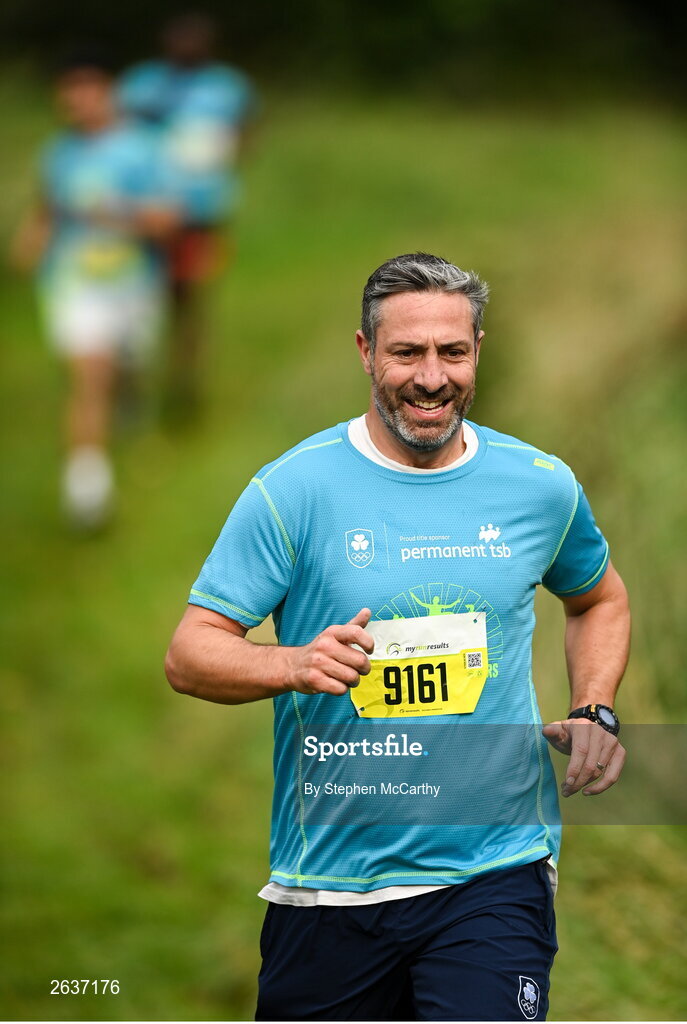 1 October 2023; Olympic silver medallist Kenny Egan during the Permanent TSB Sanctuary Run 2023 at the Cross Country track of the Sport Ireland Campus in Dublin. The Permanent TSB Sanctuary Run on the Sport Ireland campus attracted nearly 1,000 participants including refugees from Direct Provision centres across Ireland, Ukrainian people in Dublin, locals and Irish Olympians. The event, to celebrate diversity and interculturalism in Ireland today, was run by the Sanctuary Runners’ organisation and supported by the Olympic Federation of Ireland and Athletics Ireland. Photo by Stephen McCarthy/Sportsfile