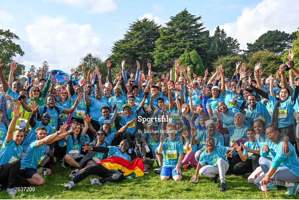 1 October 2023; Participants during the Permanent TSB Sanctuary Run 2023 at the Cross Country track of the Sport Ireland Campus in Dublin. The Permanent TSB Sanctuary Run on the Sport Ireland campus attracted nearly 1,000 participants including refugees from Direct Provision centres across Ireland, Ukrainian people in Dublin, locals and Irish Olympians. The event, to celebrate diversity and interculturalism in Ireland today, was run by the Sanctuary Runners’ organisation and supported by the Olympic Federation of Ireland and Athletics Ireland. Photo by Stephen McCarthy/Sportsfile