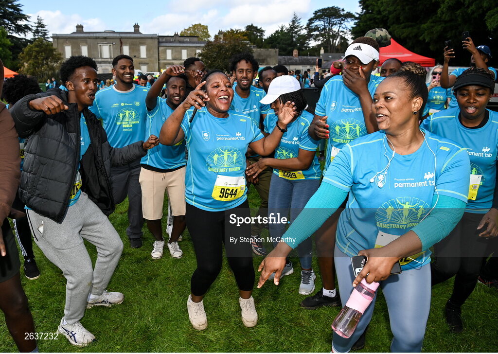 1 October 2023; Participants during the Permanent TSB Sanctuary Run 2023 at the Cross Country track of the Sport Ireland Campus in Dublin. The Permanent TSB Sanctuary Run on the Sport Ireland campus attracted nearly 1,000 participants including refugees from Direct Provision centres across Ireland, Ukrainian people in Dublin, locals and Irish Olympians. The event, to celebrate diversity and interculturalism in Ireland today, was run by the Sanctuary Runners’ organisation and supported by the Olympic Federation of Ireland and Athletics Ireland. Photo by Stephen McCarthy/Sportsfile