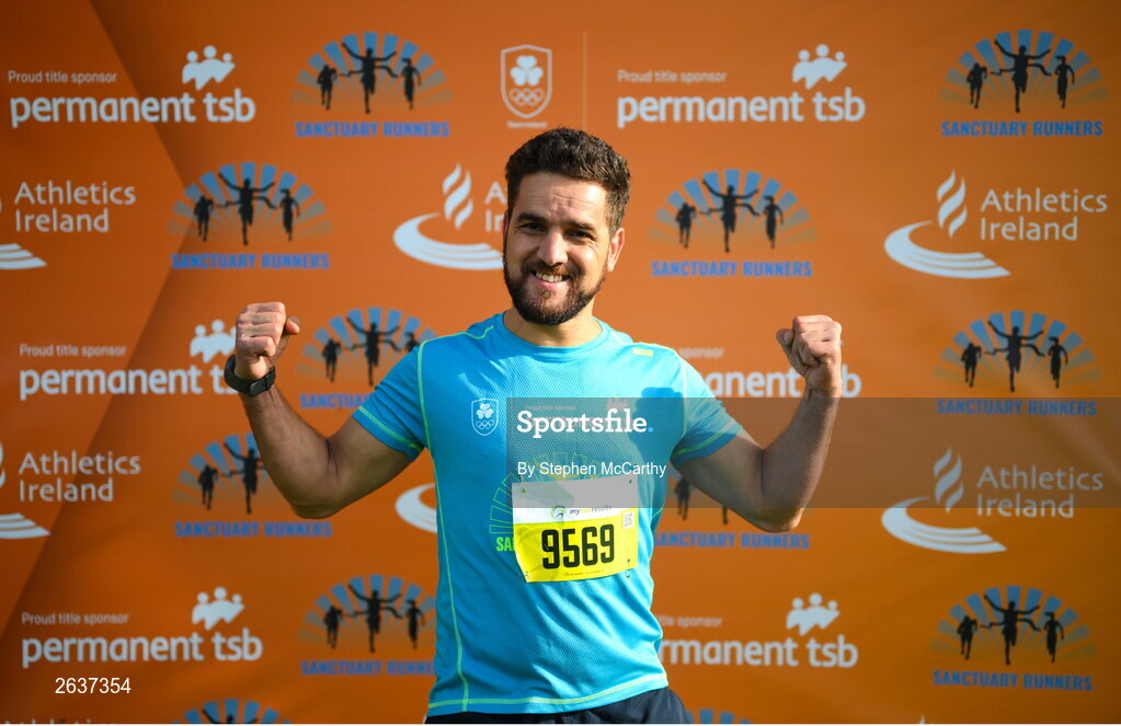 1 October 2023; Samir Zetili, originally from Algeria, during the Permanent TSB Sanctuary Run 2023 at the Cross Country track of the Sport Ireland Campus in Dublin. The Permanent TSB Sanctuary Run on the Sport Ireland campus attracted nearly 1,000 participants including refugees from Direct Provision centres across Ireland, Ukrainian people in Dublin, locals and Irish Olympians. The event, to celebrate diversity and interculturalism in Ireland today, was run by the Sanctuary Runners’ organisation and supported by the Olympic Federation of Ireland and Athletics Ireland. Photo by Stephen McCarthy/Sportsfile