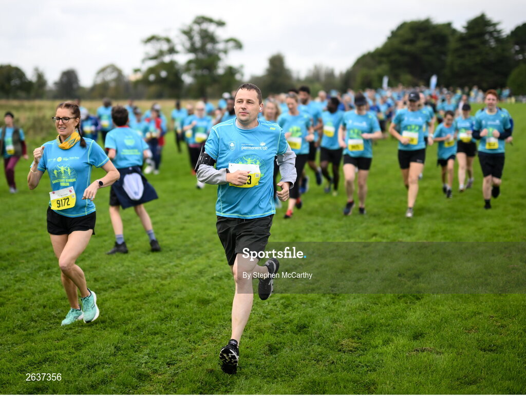 1 October 2023; Michael Elliott during the Permanent TSB Sanctuary Run 2023 at the Cross Country track of the Sport Ireland Campus in Dublin. The Permanent TSB Sanctuary Run on the Sport Ireland campus attracted nearly 1,000 participants including refugees from Direct Provision centres across Ireland, Ukrainian people in Dublin, locals and Irish Olympians. The event, to celebrate diversity and interculturalism in Ireland today, was run by the Sanctuary Runners’ organisation and supported by the Olympic Federation of Ireland and Athletics Ireland. Photo by Stephen McCarthy/Sportsfile