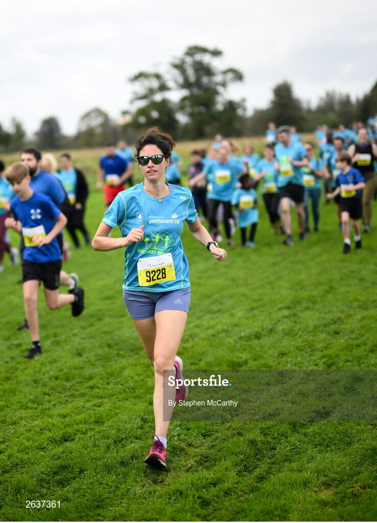 1 October 2023; Tara Harnett during the Permanent TSB Sanctuary Run 2023 at the Cross Country track of the Sport Ireland Campus in Dublin. The Permanent TSB Sanctuary Run on the Sport Ireland campus attracted nearly 1,000 participants including refugees from Direct Provision centres across Ireland, Ukrainian people in Dublin, locals and Irish Olympians. The event, to celebrate diversity and interculturalism in Ireland today, was run by the Sanctuary Runners’ organisation and supported by the Olympic Federation of Ireland and Athletics Ireland. Photo by Stephen McCarthy/Sportsfile
