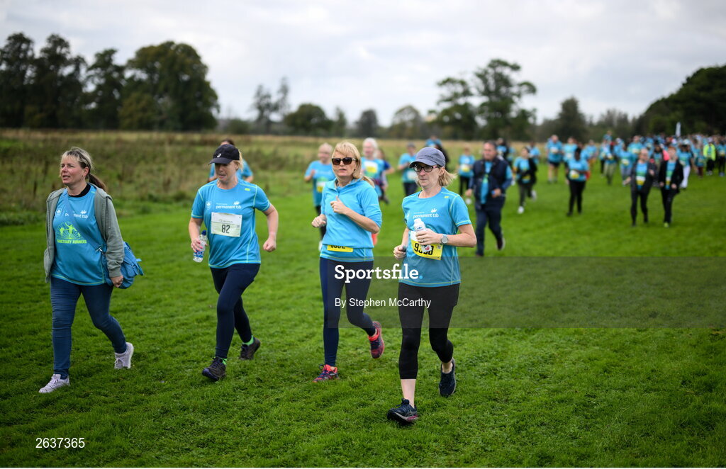 1 October 2023; Participants during the Permanent TSB Sanctuary Run 2023 at the Cross Country track of the Sport Ireland Campus in Dublin. The Permanent TSB Sanctuary Run on the Sport Ireland campus attracted nearly 1,000 participants including refugees from Direct Provision centres across Ireland, Ukrainian people in Dublin, locals and Irish Olympians. The event, to celebrate diversity and interculturalism in Ireland today, was run by the Sanctuary Runners’ organisation and supported by the Olympic Federation of Ireland and Athletics Ireland. Photo by Stephen McCarthy/Sportsfile
