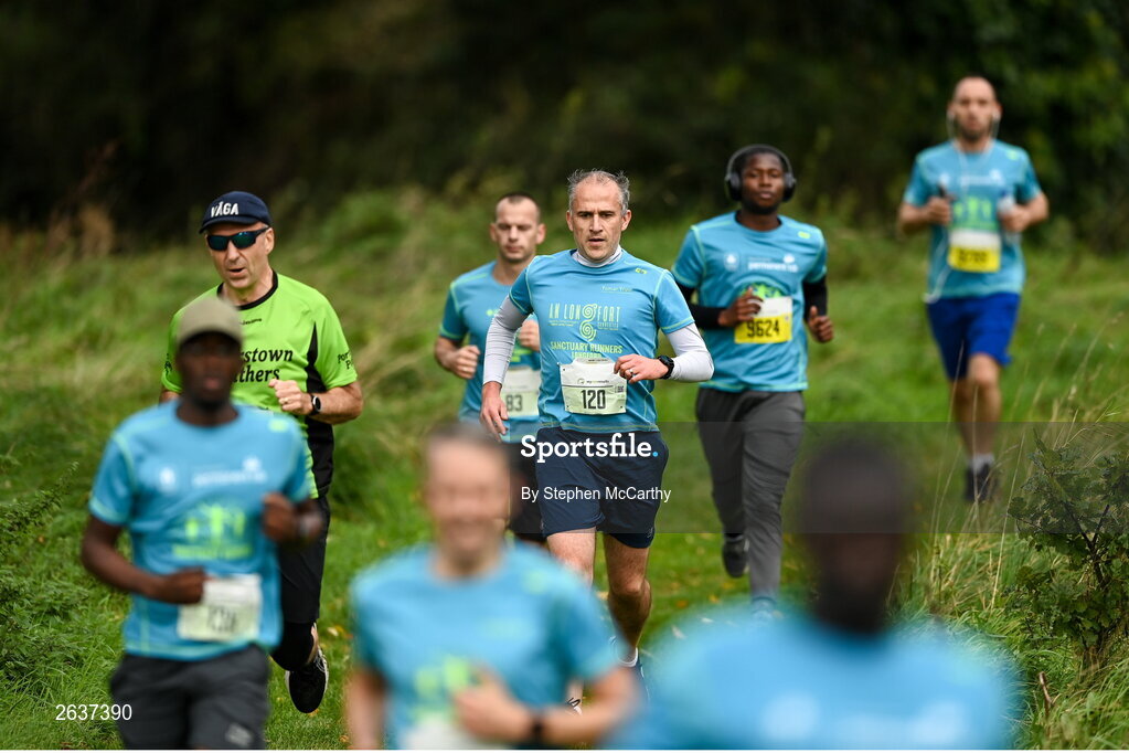 1 October 2023; Gavin McHugh during the Permanent TSB Sanctuary Run 2023 at the Cross Country track of the Sport Ireland Campus in Dublin. The Permanent TSB Sanctuary Run on the Sport Ireland campus attracted nearly 1,000 participants including refugees from Direct Provision centres across Ireland, Ukrainian people in Dublin, locals and Irish Olympians. The event, to celebrate diversity and interculturalism in Ireland today, was run by the Sanctuary Runners’ organisation and supported by the Olympic Federation of Ireland and Athletics Ireland. Photo by Stephen McCarthy/Sportsfile