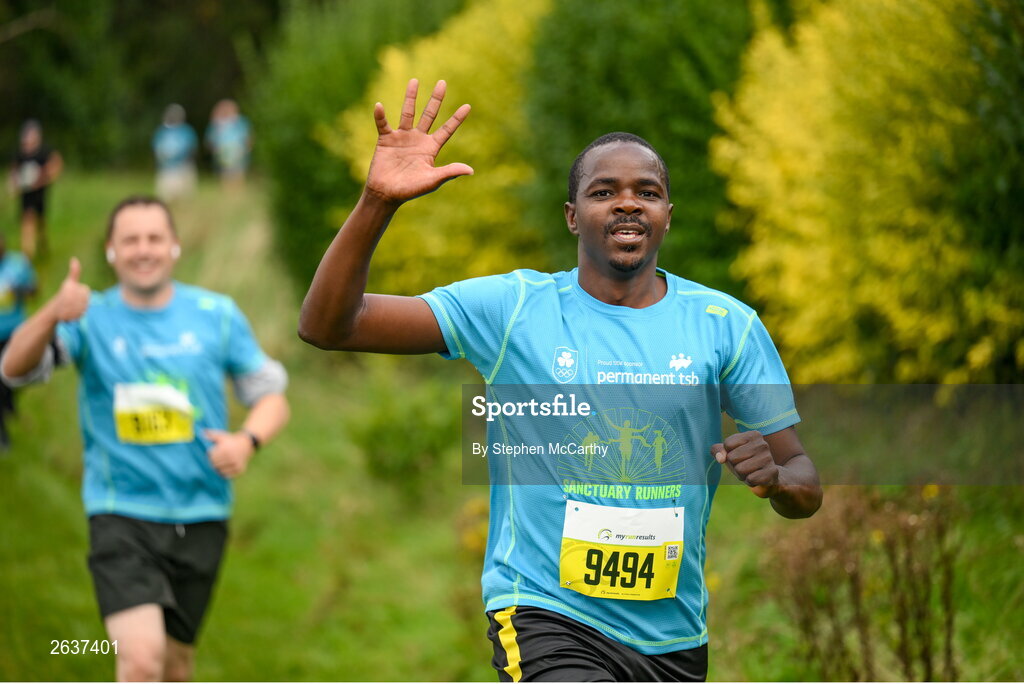 1 October 2023; Promise Sibanda, originally from Zimbabwe, during the Permanent TSB Sanctuary Run 2023 at the Cross Country track of the Sport Ireland Campus in Dublin. The Permanent TSB Sanctuary Run on the Sport Ireland campus attracted nearly 1,000 participants including refugees from Direct Provision centres across Ireland, Ukrainian people in Dublin, locals and Irish Olympians. The event, to celebrate diversity and interculturalism in Ireland today, was run by the Sanctuary Runners’ organisation and supported by the Olympic Federation of Ireland and Athletics Ireland. Photo by Stephen McCarthy/Sportsfile