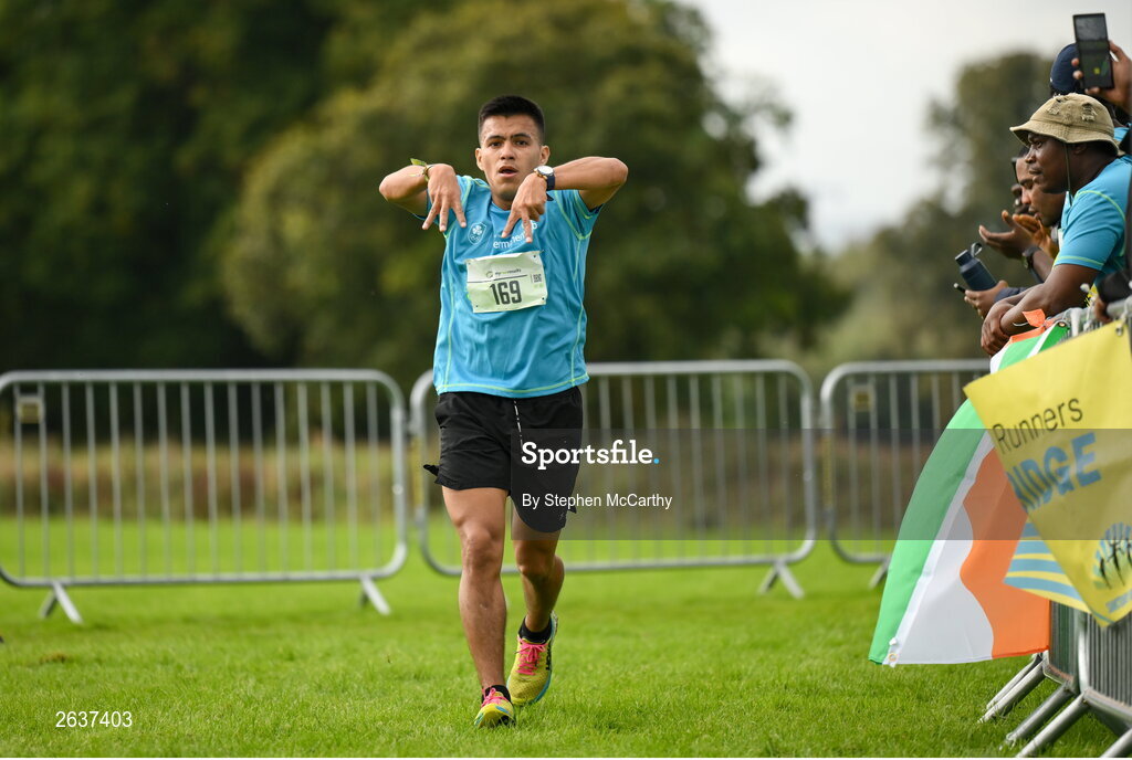 1 October 2023; Stivens Sanchez, originally from Colombia, during the Permanent TSB Sanctuary Run 2023 at the Cross Country track of the Sport Ireland Campus in Dublin. The Permanent TSB Sanctuary Run on the Sport Ireland campus attracted nearly 1,000 participants including refugees from Direct Provision centres across Ireland, Ukrainian people in Dublin, locals and Irish Olympians. The event, to celebrate diversity and interculturalism in Ireland today, was run by the Sanctuary Runners’ organisation and supported by the Olympic Federation of Ireland and Athletics Ireland. Photo by Stephen McCarthy/Sportsfile