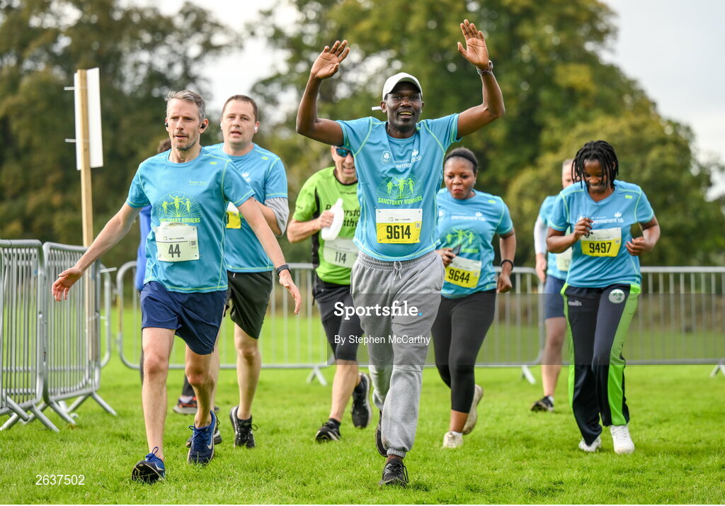 1 October 2023; Participants during the Permanent TSB Sanctuary Run 2023 at the Cross Country track of the Sport Ireland Campus in Dublin. The Permanent TSB Sanctuary Run on the Sport Ireland campus attracted nearly 1,000 participants including refugees from Direct Provision centres across Ireland, Ukrainian people in Dublin, locals and Irish Olympians. The event, to celebrate diversity and interculturalism in Ireland today, was run by the Sanctuary Runners’ organisation and supported by the Olympic Federation of Ireland and Athletics Ireland. Photo by Stephen McCarthy/Sportsfile