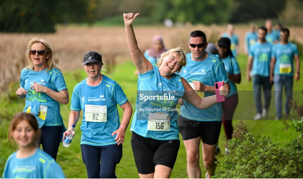 1 October 2023; Mary Phelan during the Permanent TSB Sanctuary Run 2023 at the Cross Country track of the Sport Ireland Campus in Dublin. The Permanent TSB Sanctuary Run on the Sport Ireland campus attracted nearly 1,000 participants including refugees from Direct Provision centres across Ireland, Ukrainian people in Dublin, locals and Irish Olympians. The event, to celebrate diversity and interculturalism in Ireland today, was run by the Sanctuary Runners’ organisation and supported by the Olympic Federation of Ireland and Athletics Ireland. Photo by Stephen McCarthy/Sportsfile