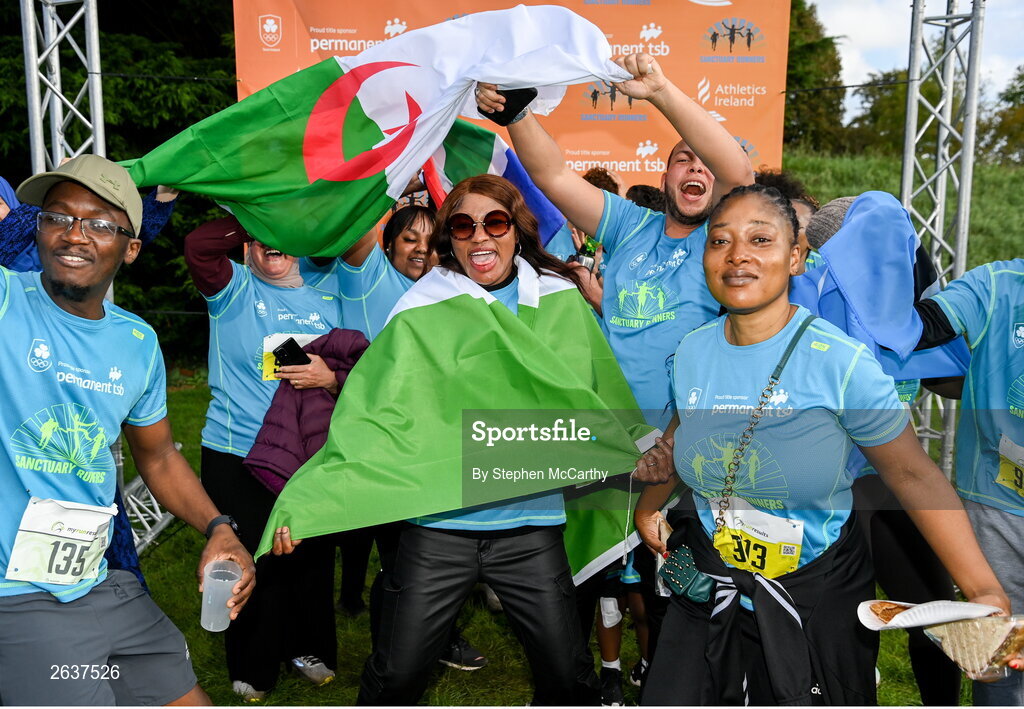 1 October 2023; Participants during the Permanent TSB Sanctuary Run 2023 at the Cross Country track of the Sport Ireland Campus in Dublin. The Permanent TSB Sanctuary Run on the Sport Ireland campus attracted nearly 1,000 participants including refugees from Direct Provision centres across Ireland, Ukrainian people in Dublin, locals and Irish Olympians. The event, to celebrate diversity and interculturalism in Ireland today, was run by the Sanctuary Runners’ organisation and supported by the Olympic Federation of Ireland and Athletics Ireland. Photo by Stephen McCarthy/Sportsfile