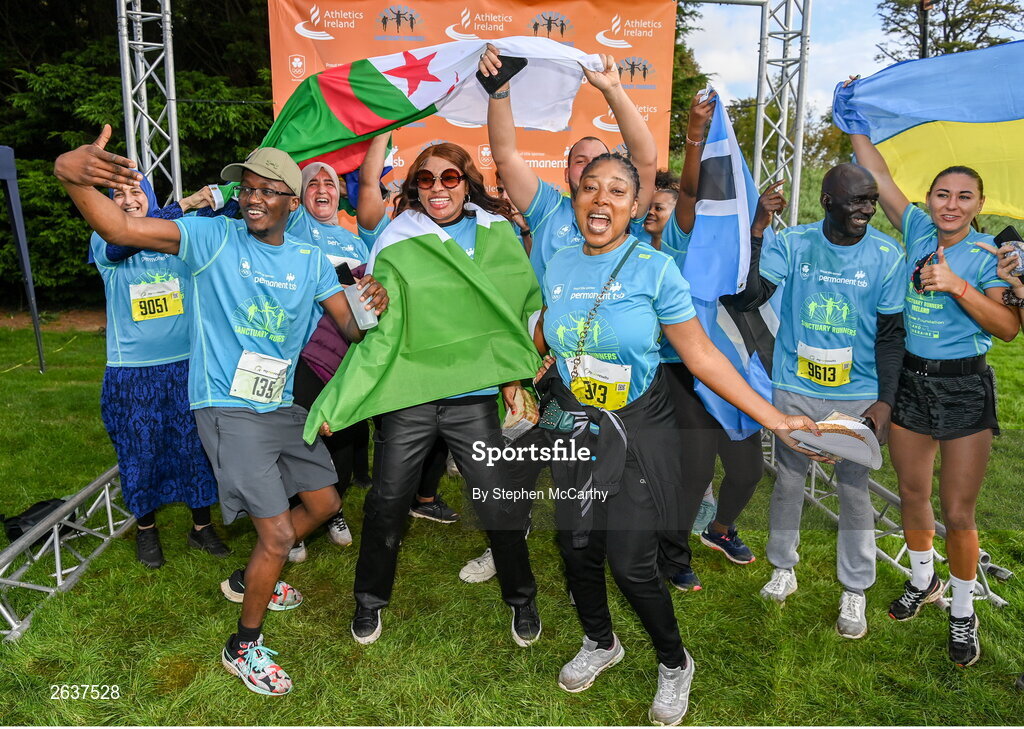 1 October 2023; Participants during the Permanent TSB Sanctuary Run 2023 at the Cross Country track of the Sport Ireland Campus in Dublin. The Permanent TSB Sanctuary Run on the Sport Ireland campus attracted nearly 1,000 participants including refugees from Direct Provision centres across Ireland, Ukrainian people in Dublin, locals and Irish Olympians. The event, to celebrate diversity and interculturalism in Ireland today, was run by the Sanctuary Runners’ organisation and supported by the Olympic Federation of Ireland and Athletics Ireland. Photo by Stephen McCarthy/Sportsfile