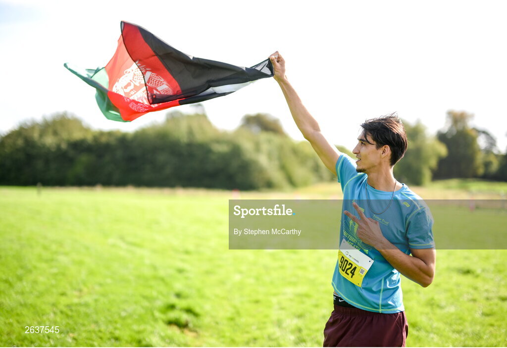 1 October 2023; Ismailkhan Ahmadzai, originally from Afghanistan, during the Permanent TSB Sanctuary Run 2023 at the Cross Country track of the Sport Ireland Campus in Dublin. The Permanent TSB Sanctuary Run on the Sport Ireland campus attracted nearly 1,000 participants including refugees from Direct Provision centres across Ireland, Ukrainian people in Dublin, locals and Irish Olympians. The event, to celebrate diversity and interculturalism in Ireland today, was run by the Sanctuary Runners’ organisation and supported by the Olympic Federation of Ireland and Athletics Ireland. Photo by Stephen McCarthy/Sportsfile
