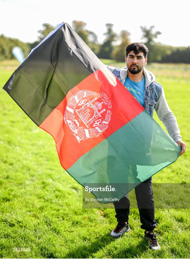 1 October 2023; A participant originally from Afghanistan during the Permanent TSB Sanctuary Run 2023 at the Cross Country track of the Sport Ireland Campus in Dublin. The Permanent TSB Sanctuary Run on the Sport Ireland campus attracted nearly 1,000 participants including refugees from Direct Provision centres across Ireland, Ukrainian people in Dublin, locals and Irish Olympians. The event, to celebrate diversity and interculturalism in Ireland today, was run by the Sanctuary Runners’ organisation and supported by the Olympic Federation of Ireland and Athletics Ireland. Photo by Stephen McCarthy/Sportsfile