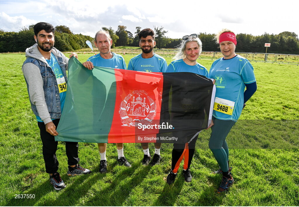 1 October 2023; Participant originally from Afghanistan and Ukraine during the Permanent TSB Sanctuary Run 2023 at the Cross Country track of the Sport Ireland Campus in Dublin. The Permanent TSB Sanctuary Run on the Sport Ireland campus attracted nearly 1,000 participants including refugees from Direct Provision centres across Ireland, Ukrainian people in Dublin, locals and Irish Olympians. The event, to celebrate diversity and interculturalism in Ireland today, was run by the Sanctuary Runners’ organisation and supported by the Olympic Federation of Ireland and Athletics Ireland. Photo by Stephen McCarthy/Sportsfile