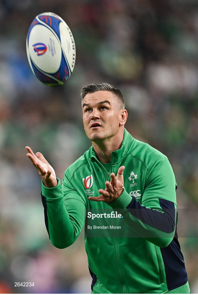 7 October 2023; Jonathan Sexton of Ireland before the 2023 Rugby World Cup Pool B match between Ireland and Scotland at the Stade de France in Paris, France. Photo by Brendan Moran/Sportsfile