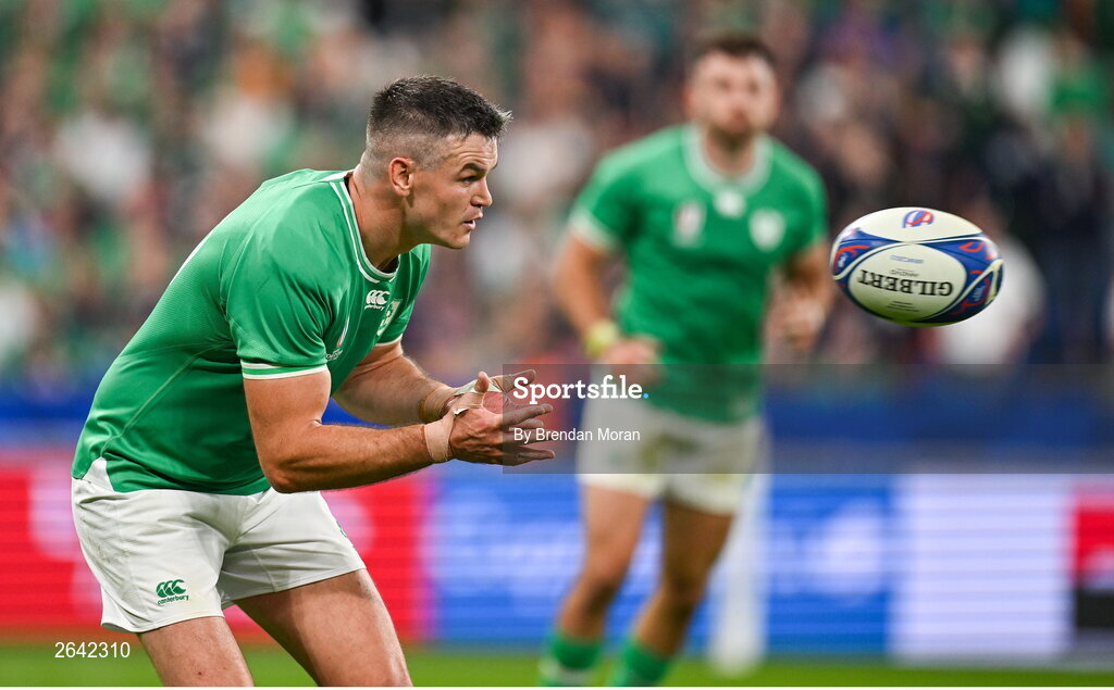 7 October 2023; Jonathan Sexton of Ireland during the 2023 Rugby World Cup Pool B match between Ireland and Scotland at the Stade de France in Paris, France. Photo by Brendan Moran/Sportsfile