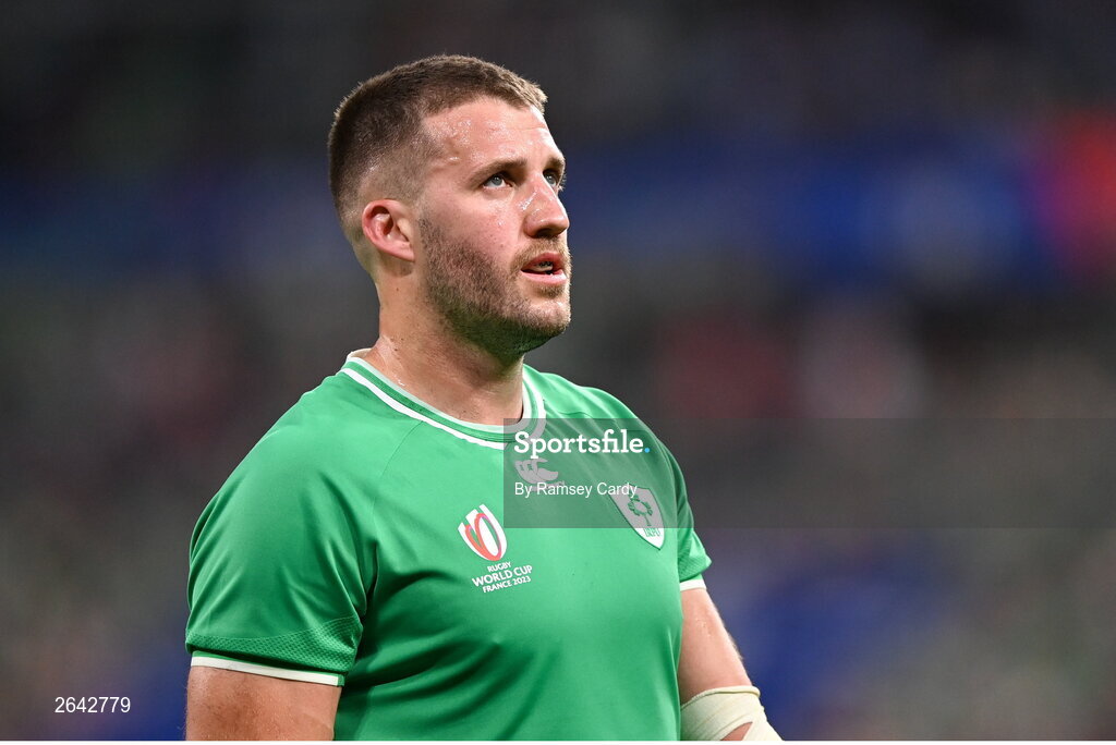7 October 2023; Stuart McCloskey of Ireland during the 2023 Rugby World Cup Pool B match between Ireland and Scotland at the Stade de France in Paris, France. Photo by Ramsey Cardy/Sportsfile