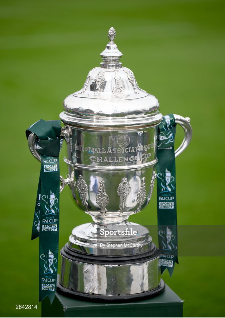 8 October 2023; A general view of the FAI Cup before the Sports Direct Men’s FAI Cup semi-final match between Cork City and St Patrick's Athletic at Turner’s Cross in Cork. Photo by Stephen McCarthy/Sportsfile