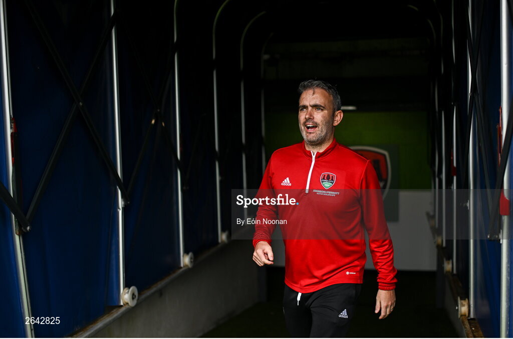 8 October 2023; Cork City manager Richie Holland before the Sports Direct Men’s FAI Cup semi-final match between Cork City and St Patrick's Athletic at Turner’s Cross in Cork. Photo by Eóin Noonan/Sportsfile