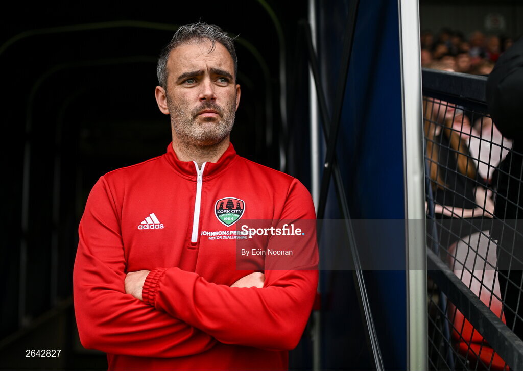 8 October 2023; Cork City manager Richie Holland before the Sports Direct Men’s FAI Cup semi-final match between Cork City and St Patrick's Athletic at Turner’s Cross in Cork. Photo by Eóin Noonan/Sportsfile