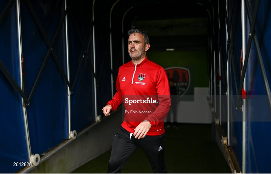 8 October 2023; Cork City manager Richie Holland before the Sports Direct Men’s FAI Cup semi-final match between Cork City and St Patrick's Athletic at Turner’s Cross in Cork. Photo by Eóin Noonan/Sportsfile