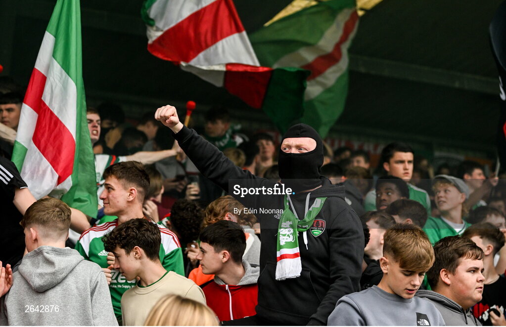 8 October 2023; Cork City supporters before the Sports Direct Men’s FAI Cup semi-final match between Cork City and St Patrick's Athletic at Turner’s Cross in Cork. Photo by Eóin Noonan/Sportsfile