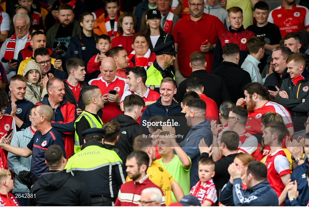 8 October 2023; Former St Patrick's Athletic player Ian Bermingham arrives for the Sports Direct Men’s FAI Cup semi-final match between Cork City and St Patrick's Athletic at Turner’s Cross in Cork. Photo by Stephen McCarthy/Sportsfile