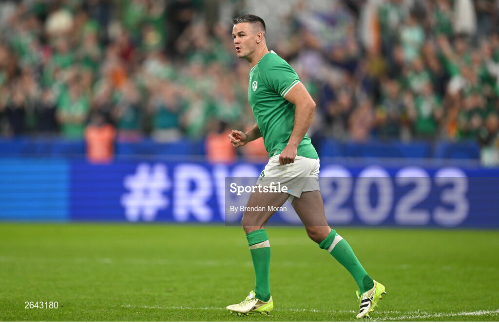 7 October 2023; Jonathan Sexton of Ireland after the 2023 Rugby World Cup Pool B match between Ireland and Scotland at the Stade de France in Paris, France. Photo by Brendan Moran/Sportsfile
