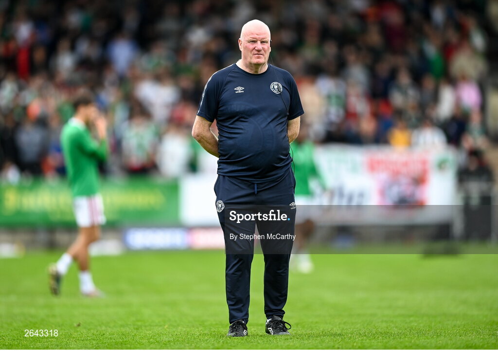 8 October 2023; St Patrick's Athletic masseure Christy O'Neill before the Sports Direct Men’s FAI Cup semi-final match between Cork City and St Patrick's Athletic at Turner’s Cross in Cork. Photo by Stephen McCarthy/Sportsfile