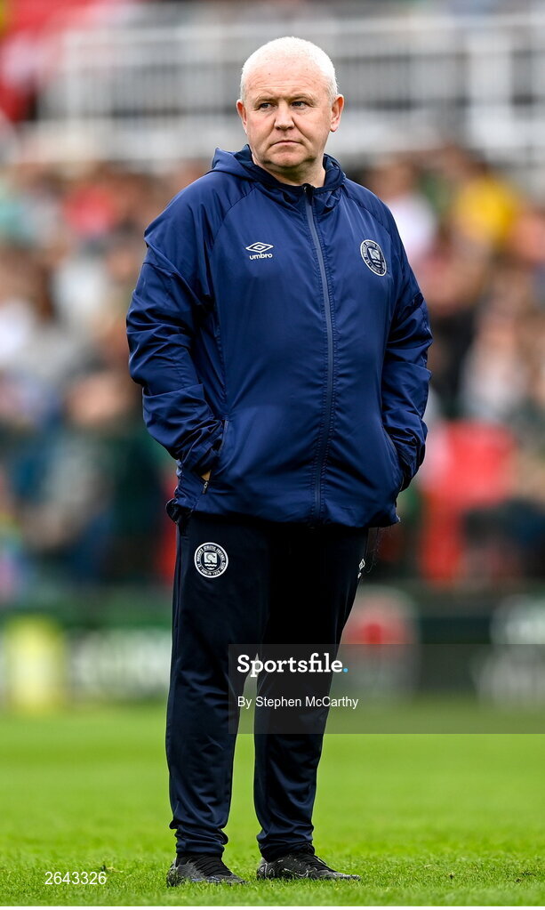 8 October 2023; St Patrick's Athletic head of analysis and coach Graham Kelly before the Sports Direct Men’s FAI Cup semi-final match between Cork City and St Patrick's Athletic at Turner’s Cross in Cork. Photo by Stephen McCarthy/Sportsfile