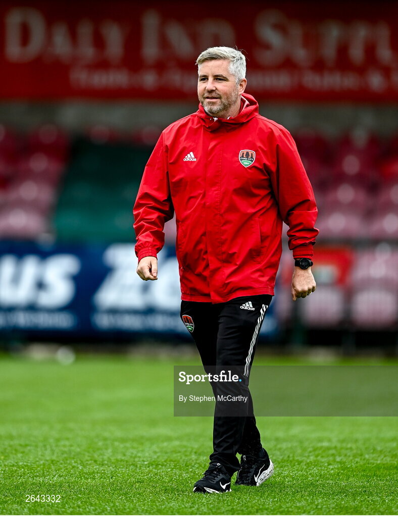 8 October 2023; Cork City lead analyst Greg Yelverton before the Sports Direct Men’s FAI Cup semi-final match between Cork City and St Patrick's Athletic at Turner’s Cross in Cork. Photo by Stephen McCarthy/Sportsfile