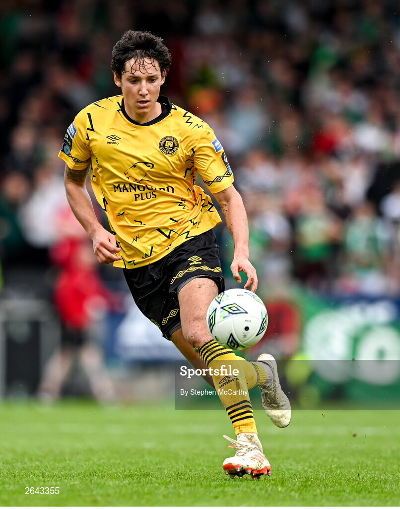 8 October 2023; David Norman of St Patrick's Athletic during the Sports Direct Men’s FAI Cup semi-final match between Cork City and St Patrick's Athletic at Turner’s Cross in Cork. Photo by Stephen McCarthy/Sportsfile