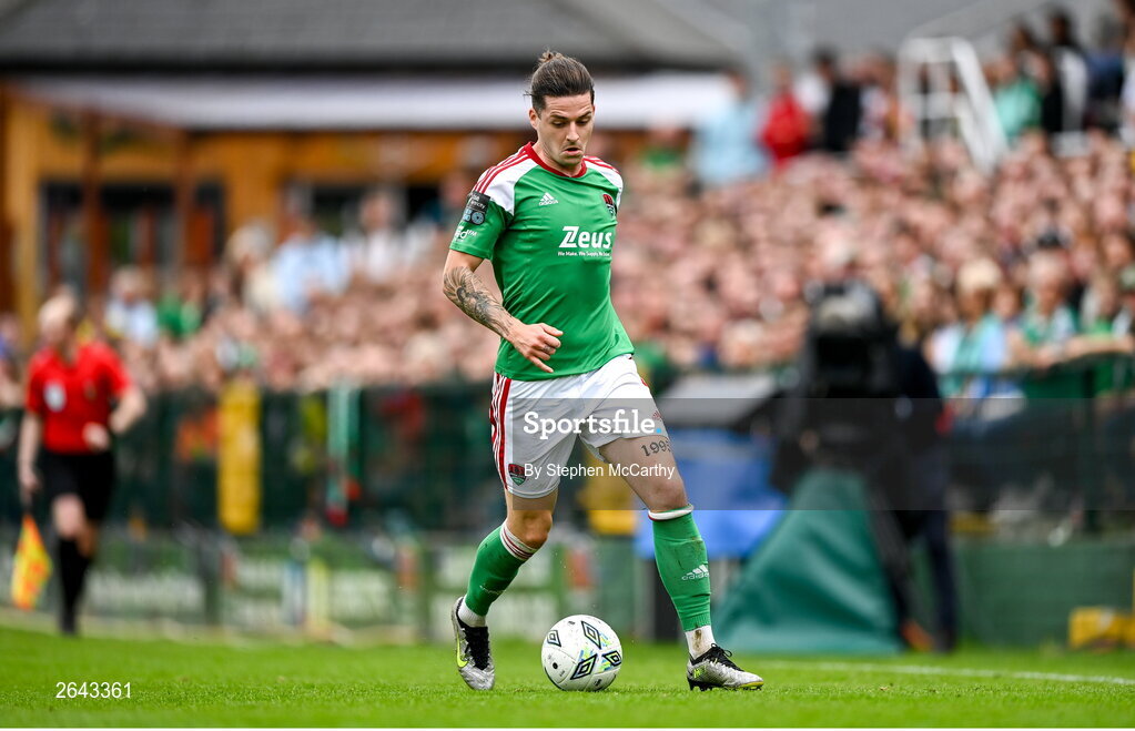 8 October 2023; Ruairi Keating of Cork City during the Sports Direct Men’s FAI Cup semi-final match between Cork City and St Patrick's Athletic at Turner’s Cross in Cork. Photo by Stephen McCarthy/Sportsfile