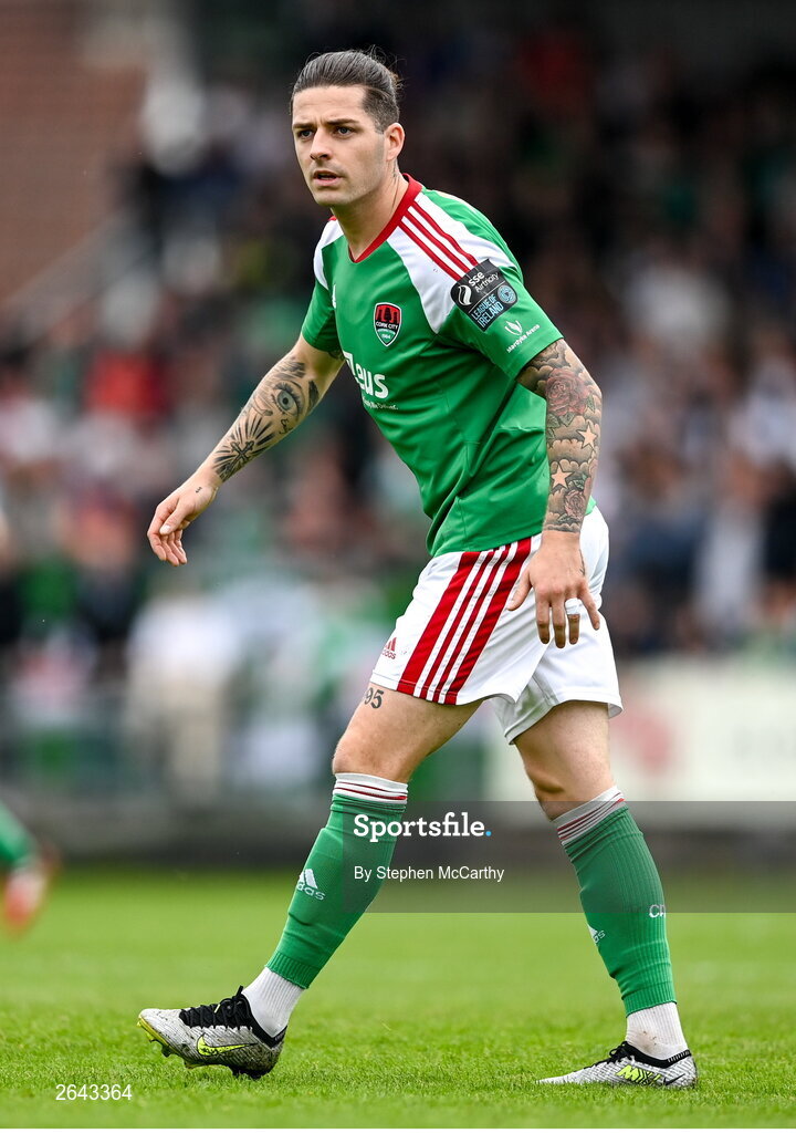 8 October 2023; Ruairi Keating of Cork City during the Sports Direct Men’s FAI Cup semi-final match between Cork City and St Patrick's Athletic at Turner’s Cross in Cork. Photo by Stephen McCarthy/Sportsfile