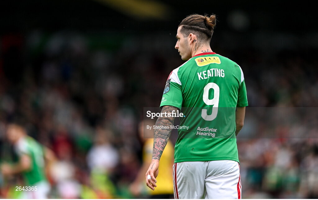 8 October 2023; Ruairi Keating of Cork City during the Sports Direct Men’s FAI Cup semi-final match between Cork City and St Patrick's Athletic at Turner’s Cross in Cork. Photo by Stephen McCarthy/Sportsfile